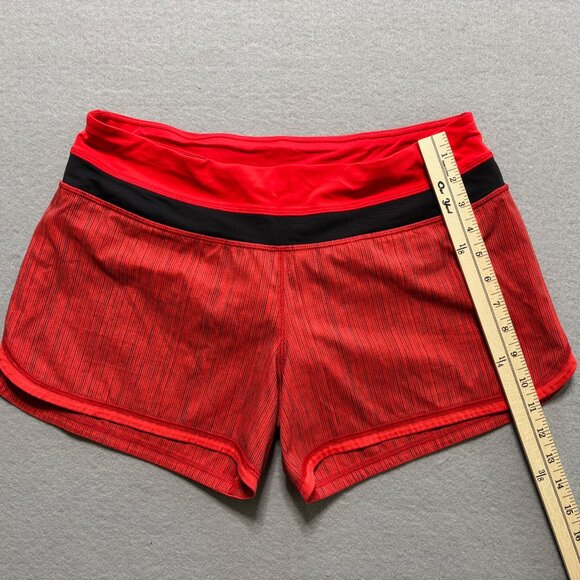 Lululemon Athletica Low Rise Hotty Hot Lined Shorts 2.5” Red w/Black Size 8 - Picture 3 of 10